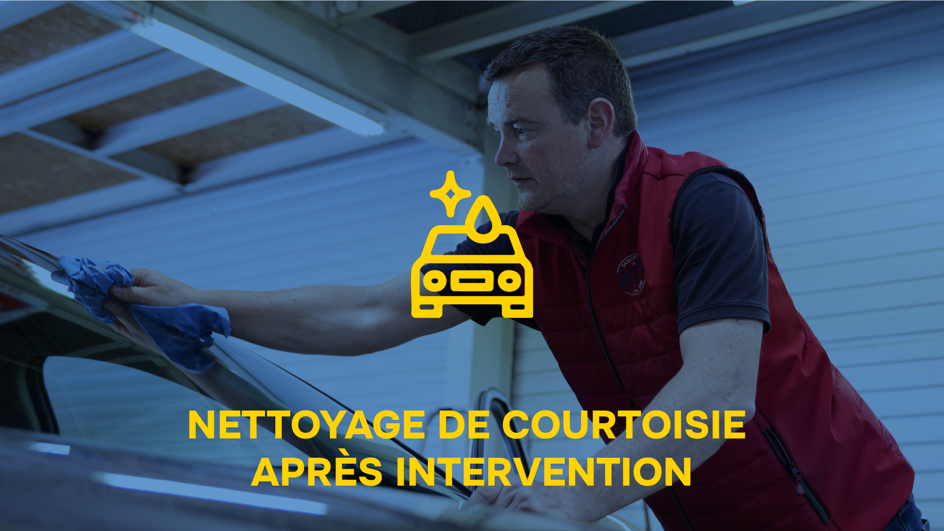 Visuel nettoyage de courtoisie après intervention vitrage